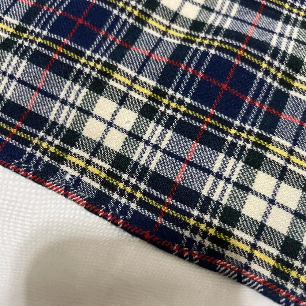 Vintage Gutman-Lann’s Scarf Coordinates Tartan Plaid Blue White Red 100% Wool